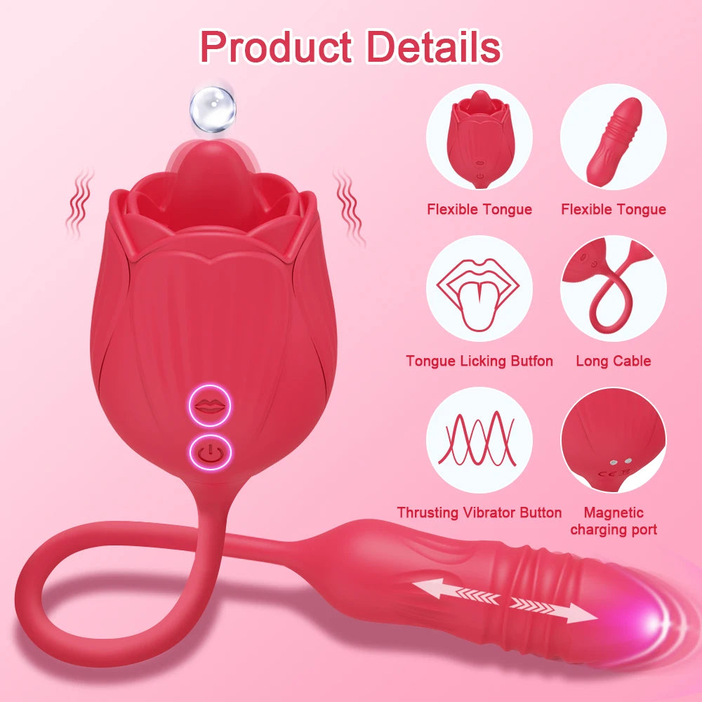 Rose Rhythm – Licking & Thrusting Vibrator