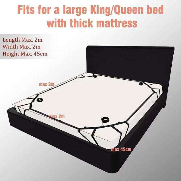 BDSM Bed Restraint – Adjustable Bondage Set with Hand & Ankle Cuffs