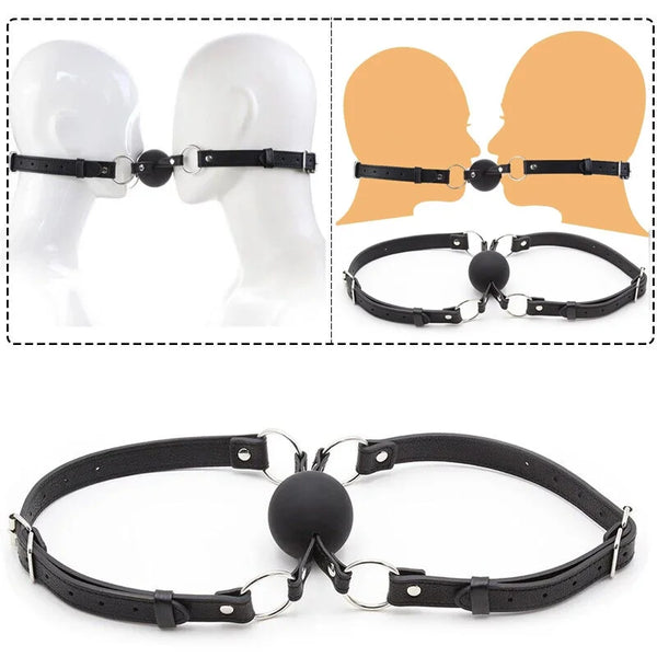 Preorder – Ships October 2025  |  Dual Intimacy Ball Gag – Double Mouth Gag for Couples