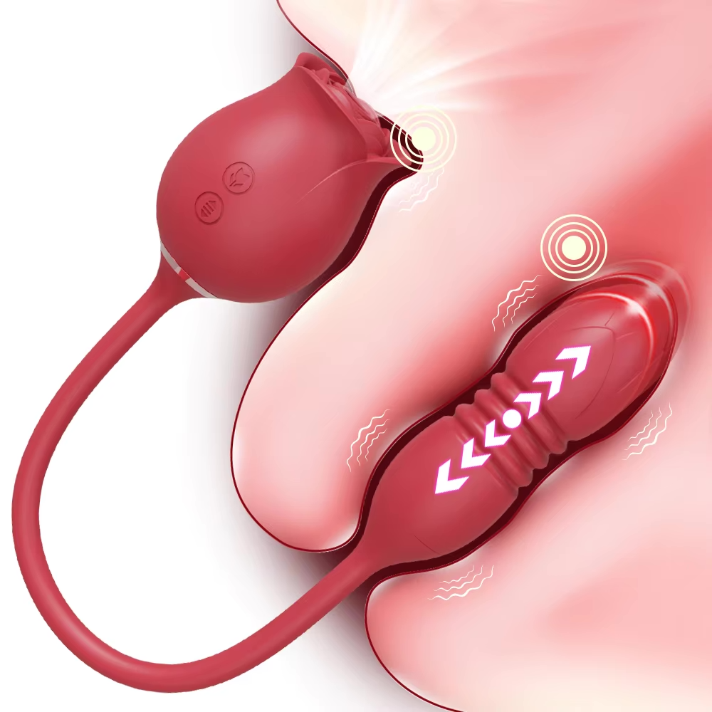 Rose Sensation Sucking & Thrusting Vibrator Illuminaughty Rose Sensation Sucking & Thrusting Vibrator Illuminaughty