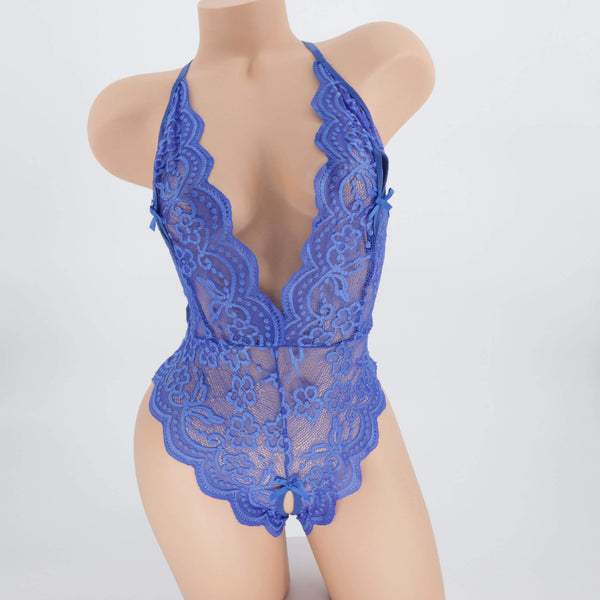 Seductive Lace Crotchless Teddy Lingerie