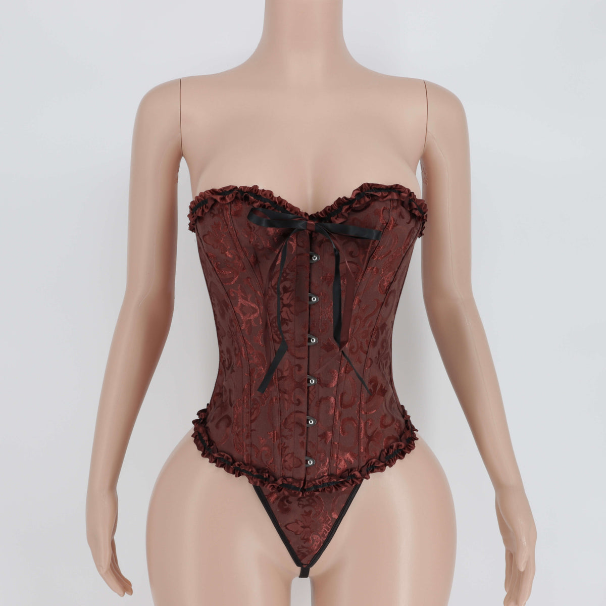 Chocolate Luxe Corset – Elegant Brown Lace-Up