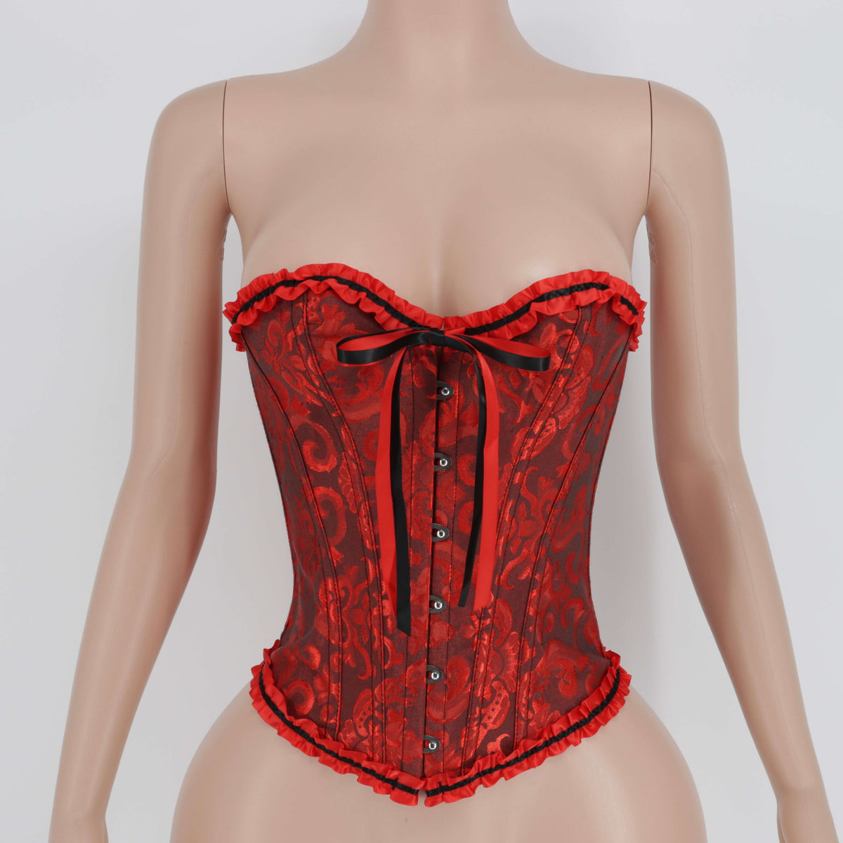 Garnet Allure Corset – Dark Red Lace-Up