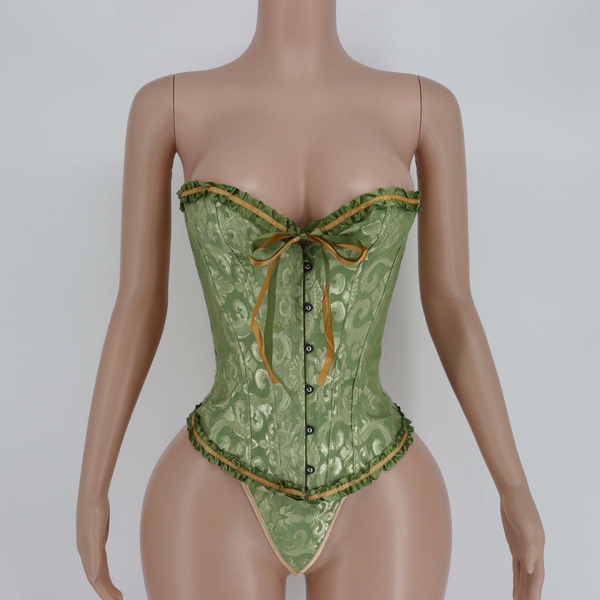 Emerald Enchantment Corset – Elegant Green Lace-Up