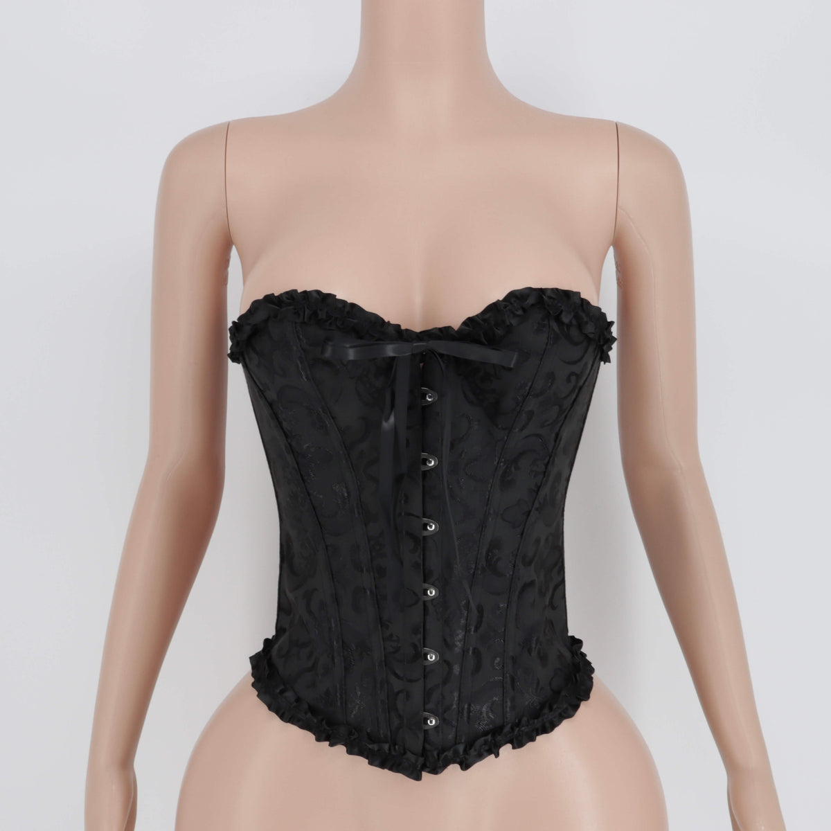 Midnight Allure Corset – Black Lace-Up