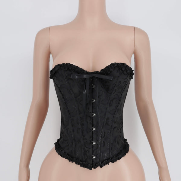 Midnight Allure Corset – Black Lace-Up