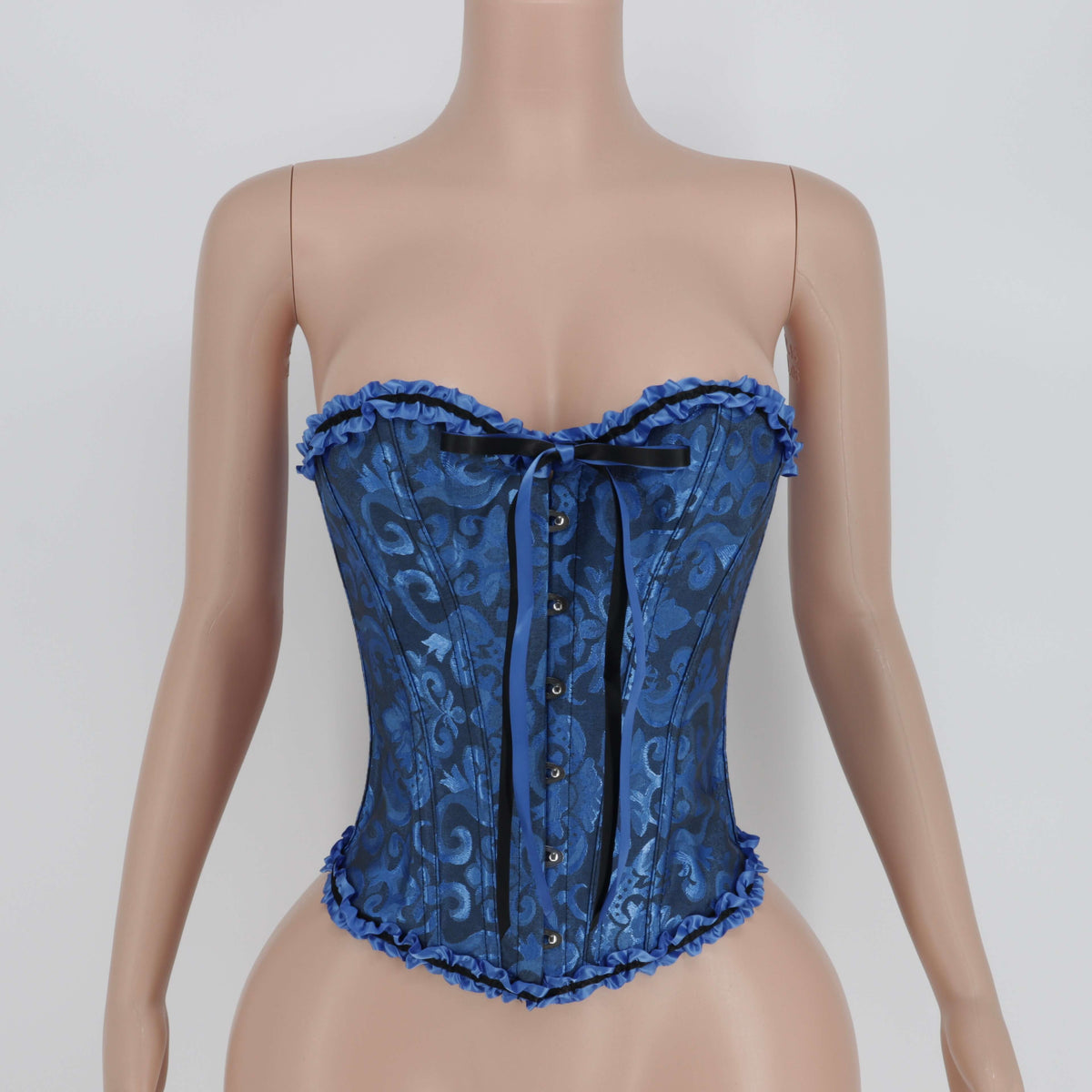 Sapphire Elegance Corset – Blue Lace-Up