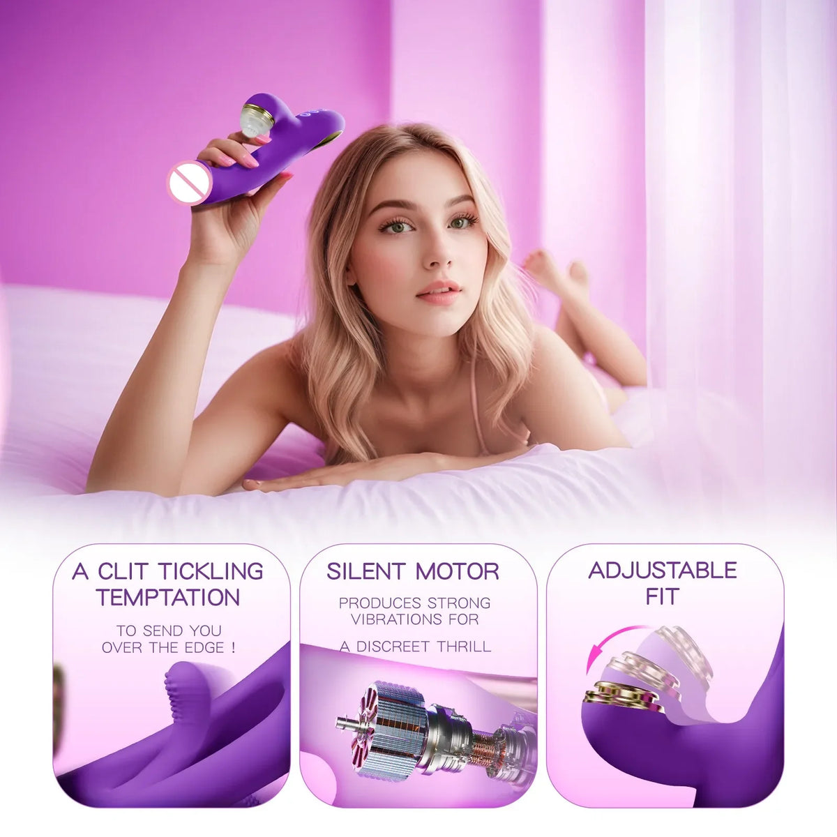 Dildo Vibrator with Replaceable Tip