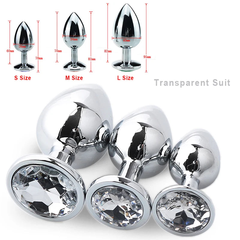 Gems of Pleasure 3-Piece Metal Butt Plug Set Illuminaughty Gems of Pleasure 3-Piece Metal Butt Plug Set Illuminaughty