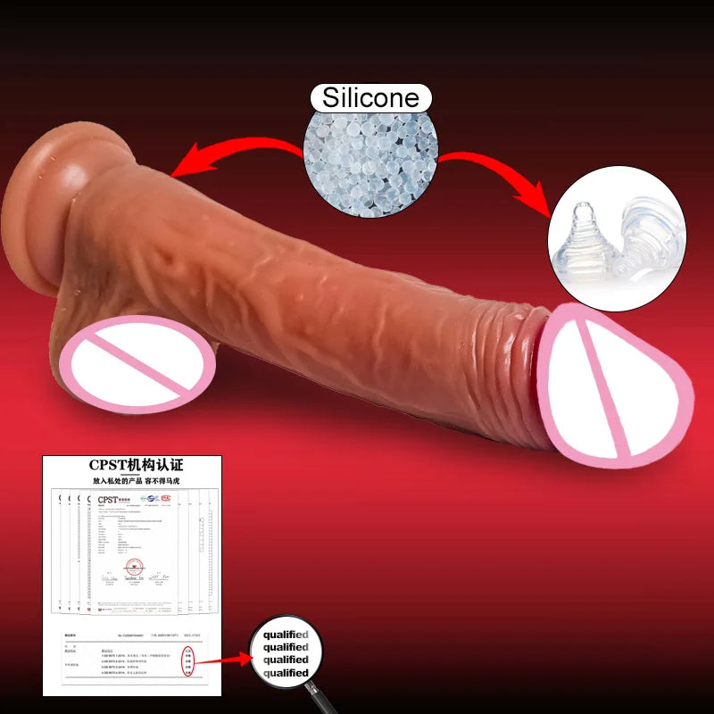 Realistic Thrusting Heating Vibrating Dildo Illuminaughty Realistic Thrusting Heating Vibrating Dildo Illuminaughty
