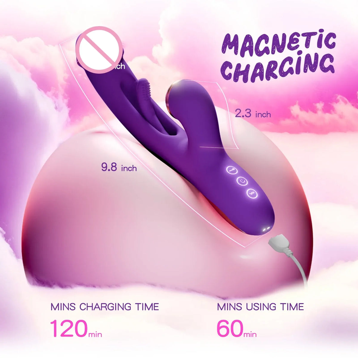 Dildo Vibrator with Replaceable Tip