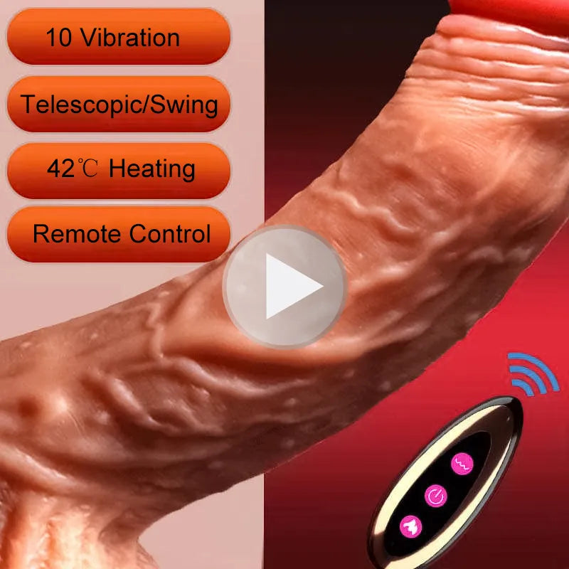 Realistic Thrusting Heating Vibrating Dildo