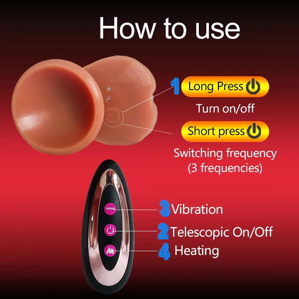 Realistic Thrusting Heating Vibrating Dildo Illuminaughty Realistic Thrusting Heating Vibrating Dildo Illuminaughty