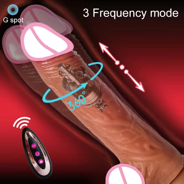 Realistic Thrusting Heating Vibrating Dildo Illuminaughty Realistic Thrusting Heating Vibrating Dildo Illuminaughty