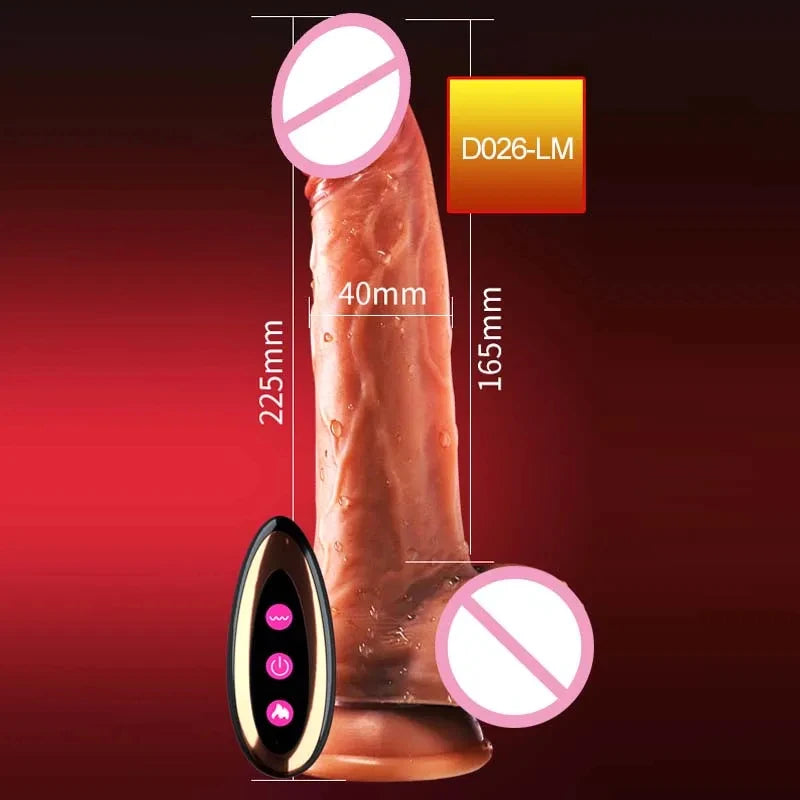 Realistic Thrusting Heating Vibrating Dildo Illuminaughty Realistic Thrusting Heating Vibrating Dildo Illuminaughty