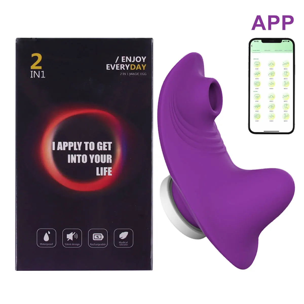 PulseWave  App-Controlled Wearable Vibrator with Sucking & Vibration   Illuminaughty