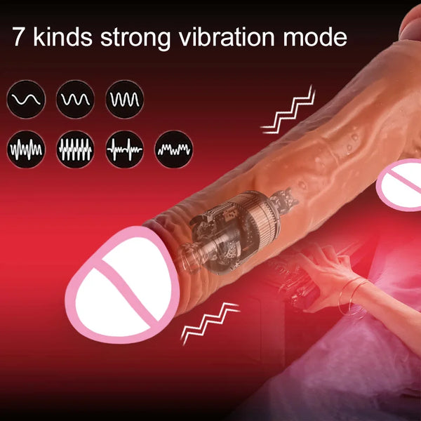 Realistic Thrusting Heating Vibrating Dildo